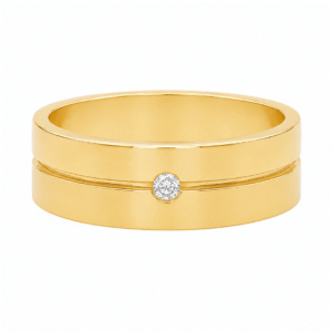 EURO Wedding Band Flat Canal Diamond 5.00 mm