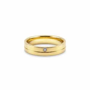 EURO Wedding Band Flat Canal Diamond 5.00 mm